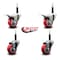 Service Caster 3'' Red Poly Swivel 3/4'' Expanding Stem Caster Set 2 Total Lock Brakes, 4PK SCC-EXTTL20S314-PPUB-RED-2-S-2-34 - alternate 5